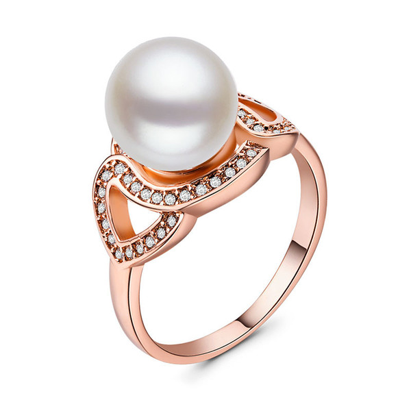 European Best Sellers Ring Pearl Ring Copper Ring Plating 925 Silver Jewelry Product