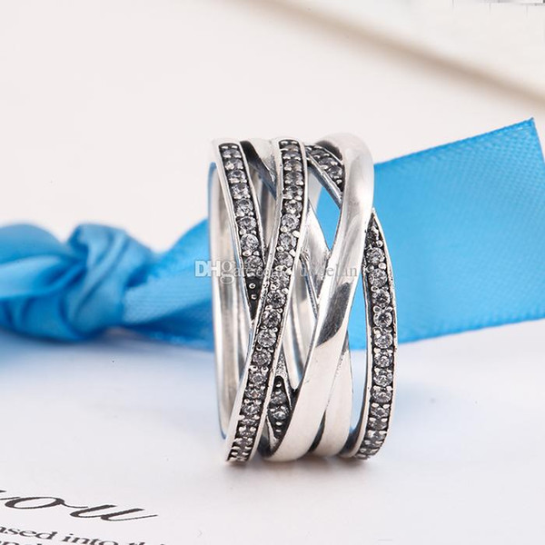 Rings Compatible with Pandora Jewelry Newest Silver Ring with CZ Authentic 925 Sterling Silver Ring wholesale R08028