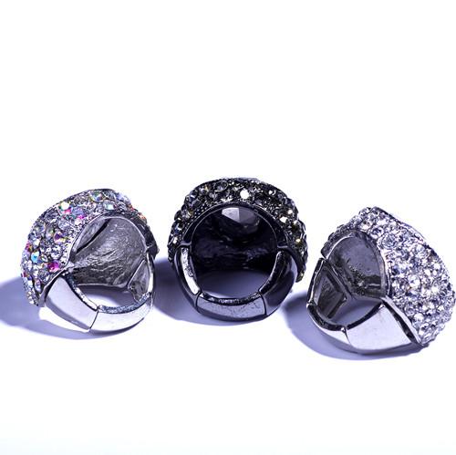 Freeship Fashion style!Big dome ring Adjustable Size open ring Clear rhinestone wedding finger ring