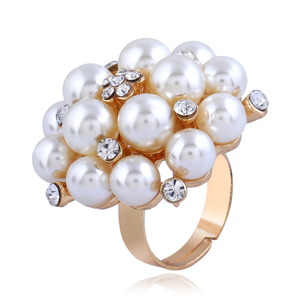 CHAOMO fashion accessories personality index finger opening adjustable pearl ring