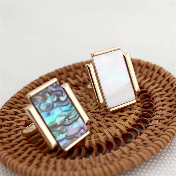 Fashion Abalone Shell Rings Geometric Rings for Women Jewelry gift Hight Quality