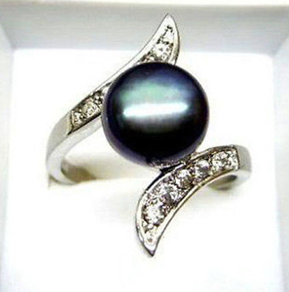 Noblest Silver Crystal freshwater pearl ring 7 8 9