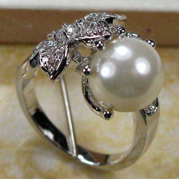 WHITE BLACK PEARL 925 STERLING SILVER RING necklace pendant earring women wedding Jewelry