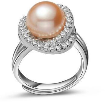 Wholesale Luxury models 11-12mm natural pearl ring 925 silver light flawless MS0183