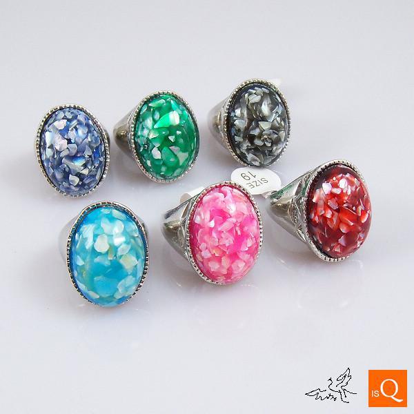 MIX 25pcs/lot NEW Style Design Ring Shell Resin Ladies Fashion Jewelry Alloy Rings Costume Ring