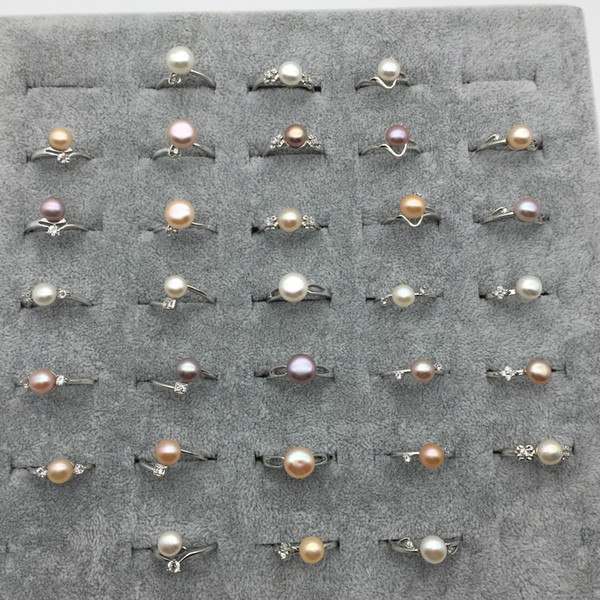 wholesale jewelry Freshwater Cultured mix colors Pearl beads adjustable Ring 8-9mm