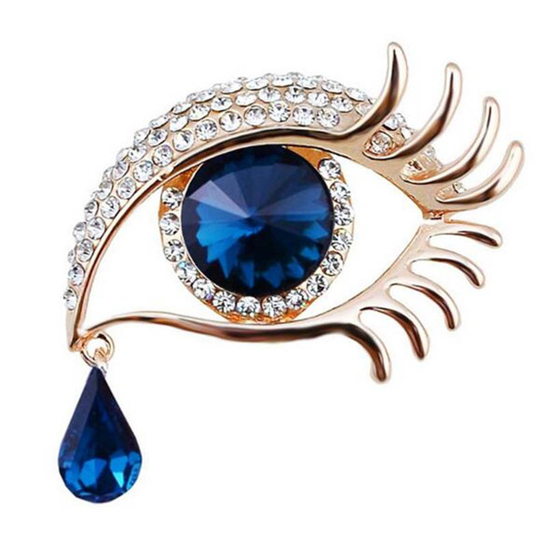 Fashion Crystal Rhinestone Corsage Brooch Angle Tear Pendant Brooch Pins Women Girl Suit Dress Accessories Jewelry