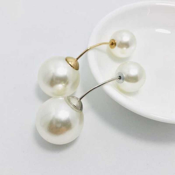 Unisex Fashion Double-end Pearl Brooch Pins Gold Silver Scarf Clips Women Men Suit Lapel Pins Accessories Jewelry