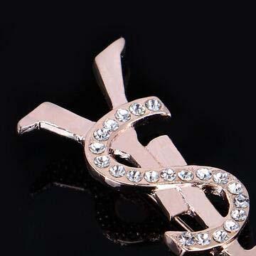 Women Girl Fashion Brand Letters Brooch Pins Scarf Buckle Clear Crystal Rhinestone Corsage Brooches Suit Dress Accessories Jewelry