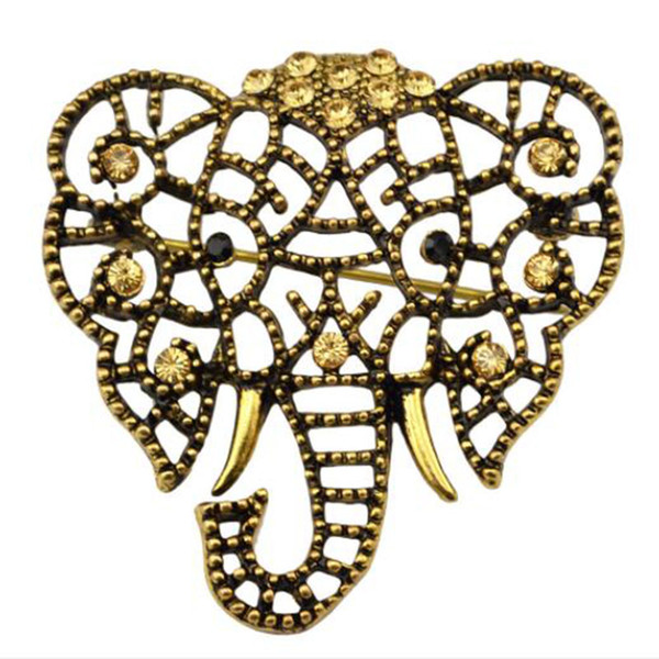 Fashion Lovely Elephant Brooch Pins Gold Silver Crystal Brooch Women Girl Suit Coat Accessoreis Jewelry Gift