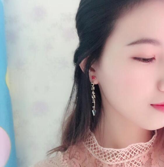 High-end Brand Letters Channl Earrings Geometry Enamel Dangle Eardrop 925 Silver Needle Ear Studs For Women Bride Wedding Jewelry