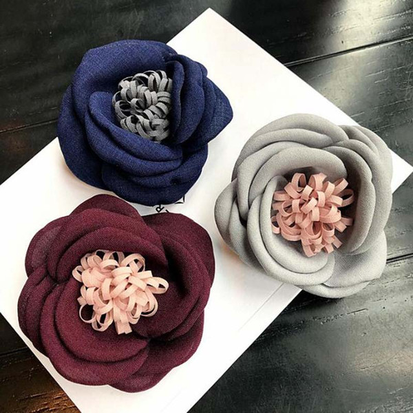 Fashion Handmade Fabric Ribbon Flower Bouquet Brooch Pins Elegance Women Suit Coat Accessories Brooch Jewelry