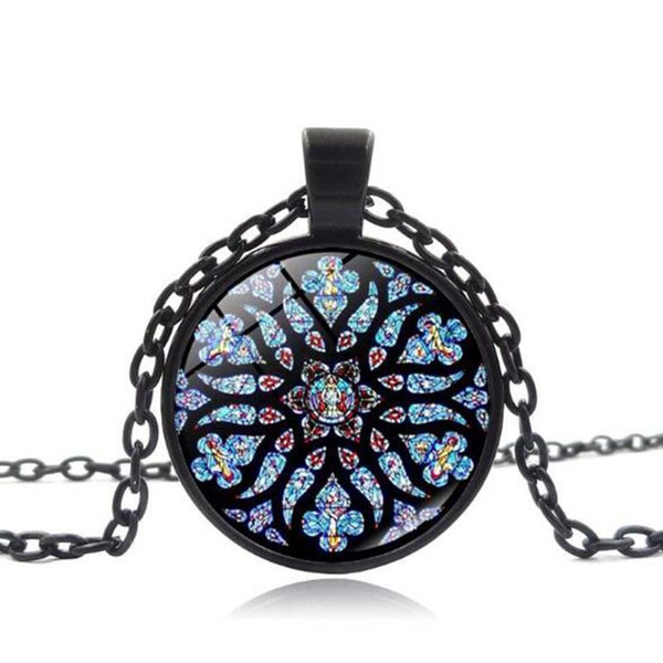 New Popular Notre Dame de Paris Pendant Necklace Round Crystal Sweater Chain For Women Men Costume Accessories Jewelry Support Mix