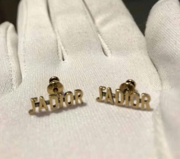 Top Quality Copper Letters Earrings With Logo Brand Letters Design Ear Studs Women Girl Wedding Party Jewelry Accessories