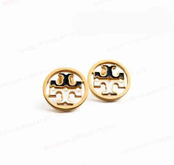New Luxury Hollow Letters Ear Studs Gold Silver Steel Titanium Earrings Double T Letters Earring For Women Charm Jewelry