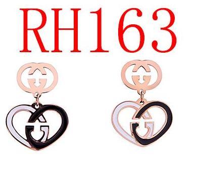 Eur Fashion Steel Titanium Letters g Earrings Heart Shape Dangle Drop Ear Studs Women Girl Party Jewelry Accessories