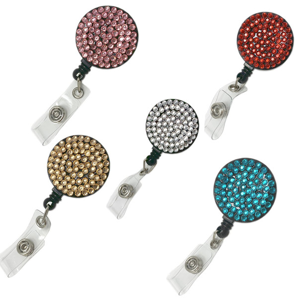 50pcs/New design blingbling shiny rhinestone ID badge holder multicolor rhinestone ID card badge holder for workers