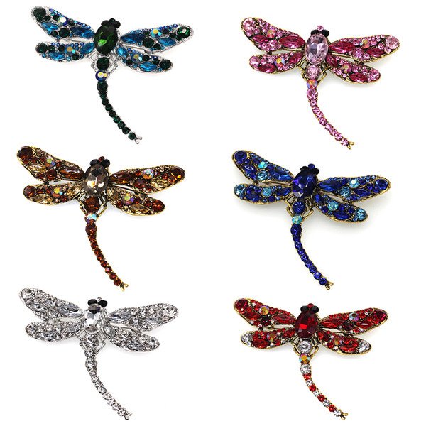 50pcs/New design 50pcs/hot sales 3.6inches Crystal rhinestone large dragonfly brooch pin