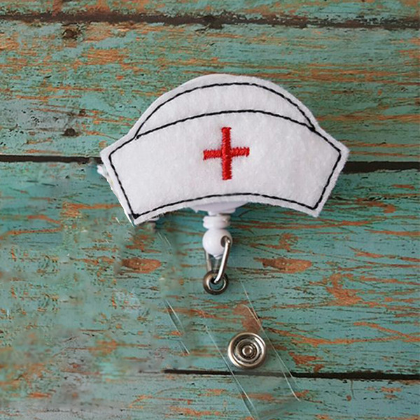 30pcs/New white nurse cap medical felt badge holder nurse badge scroll