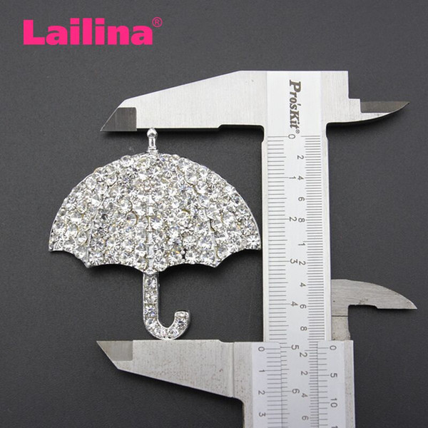 1 pcs /lot Bling white Rhinestone Crystal Umbrella Brooch Decorative Garment Accessories Wedding Bridal Brooch Pin