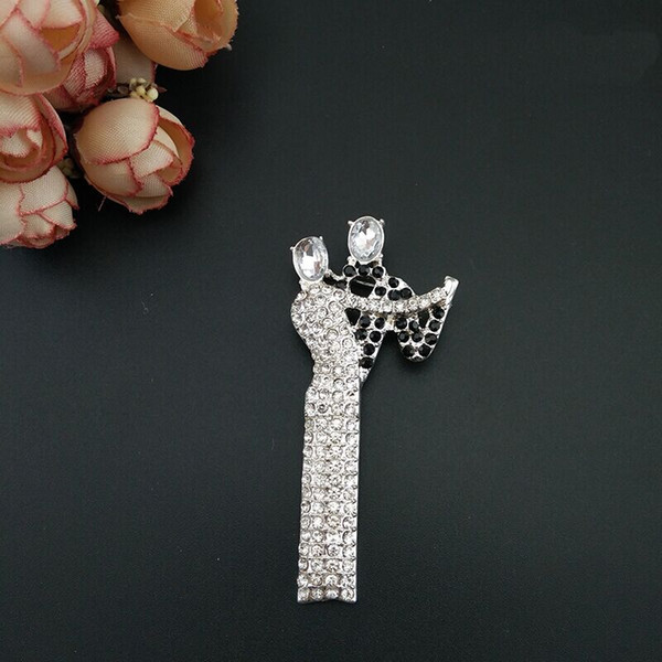 5pcs/lot Crystal Social Dancing Women Men Brooch Pins For Shoulder Scarf Suit Clips Clothes Decoration Jewelry Clip