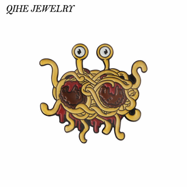 QIHE SIERADEN Vliegende Spaghetti Monsterism Pin FSM Broches Pastafarianism Badges Pins voor Mannen Vrouwen Unisex jewelry