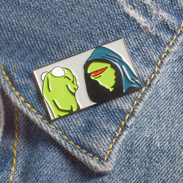 Cartoon Frog Soft Enamel Brooch And Pins Denim Clothes Bag Button Badge Punk Jewelry Gift For Friends