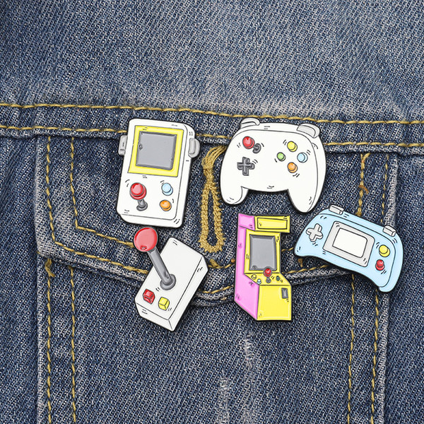 Retro Game Console Machine Gamepad Pin Cartoon Enamel Pins and Brooches Cute Jewelry Gift For Friend