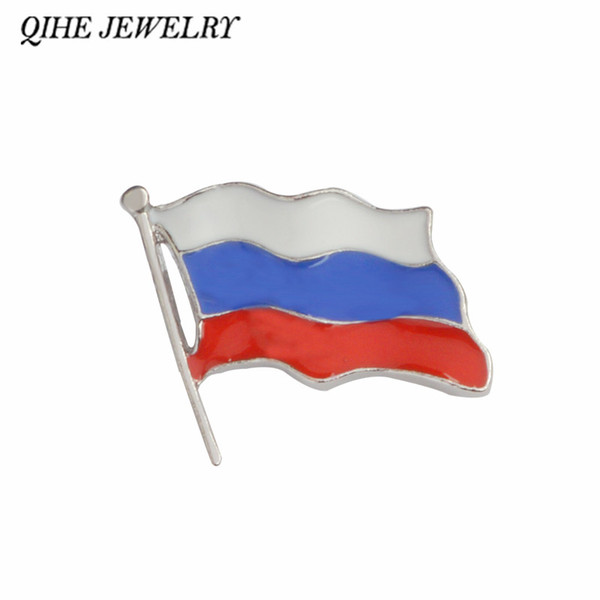 QIHE SIERADEN Rusland Vlag Revers Pin Badges Broches voor mannen vrouwen unisex Rugzak Tas Hoed Accessoires Rusland sieraden