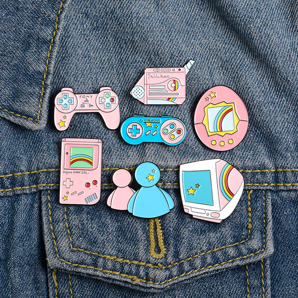 Lapel Pins Cartoon Game Pins Classic Handle Game Machine Enamel Pins And Brooches Badges Bag Clothes Cute Jewelry Gifts For Friends