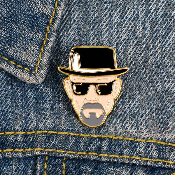 Brooch With Hat And Glasses Pins Childlike Button Badge Buckle Denim Clothes Bag Pin Jewelry Gift For Friends