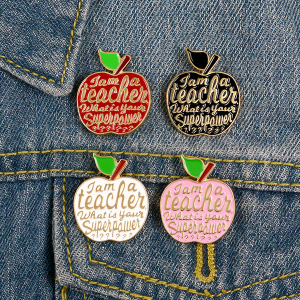 Apple Brooch Of Various Colors Pins Childlike Button Badge Buckle Denim Clothes Bag Pin Jewelry Gift For Friends Kids