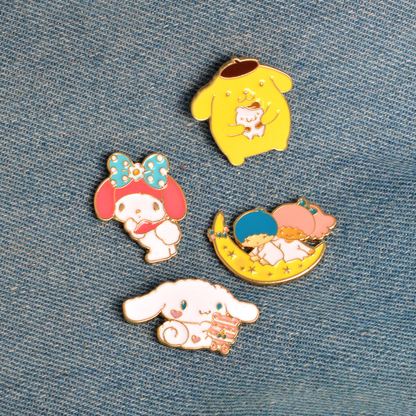 Mini cartoon Enamel Pins Collar Hat Lapel Pin Brooch For Friends Kids Bunny Puppy Cute Jewelry