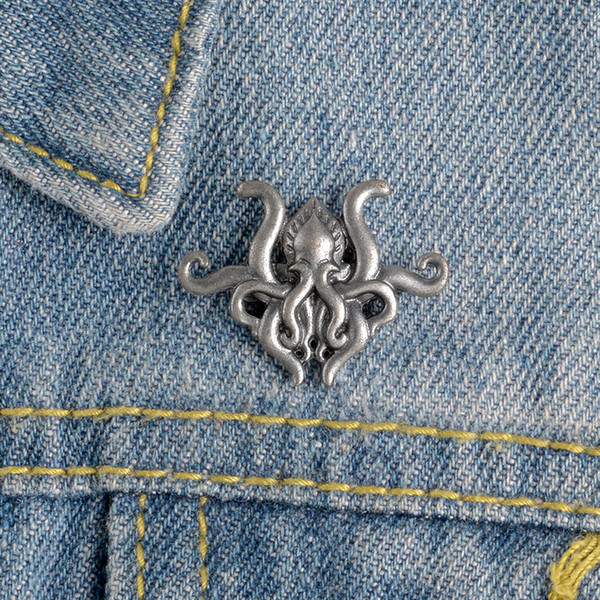 Lapel Pin Octopus Tentacles Metal Pin Lovecraft Cthulhu Fiction Game Badge Brooch Shirt Backpack Hat Jewelry Gift For Friend