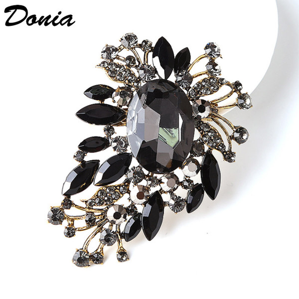 Donia jewelry European and American popular big water drop Brooch beautiful flower brooch gift Brooch birthday coat scarf accessories