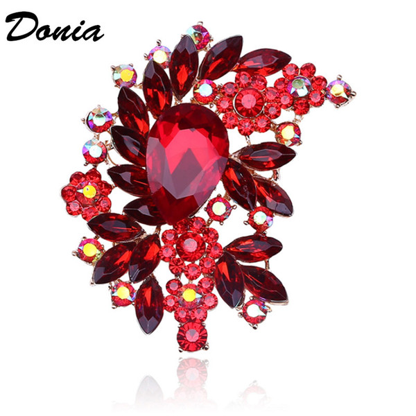 Donia jewelry European and American popular Brooch beautiful flower brooch gift Brooch Christmas birthday coat scarf accessoriesD