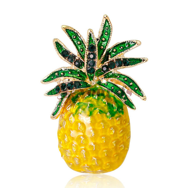 Yoursfs New Pineapple Brooch Pins Fruit Jewelry Cute for Women Suit Fashion Gift Corsage