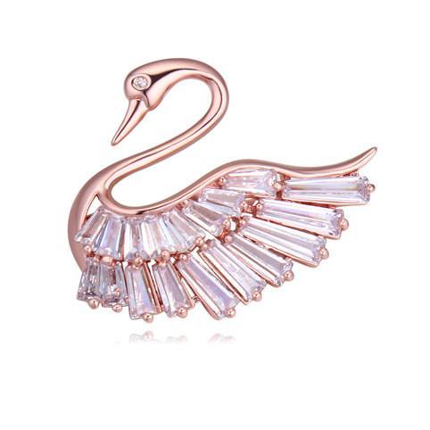 Luxury Brooches Pins Jewlery Fashion Women High Quality Zircon 18K Gold Plated Swan Brooches