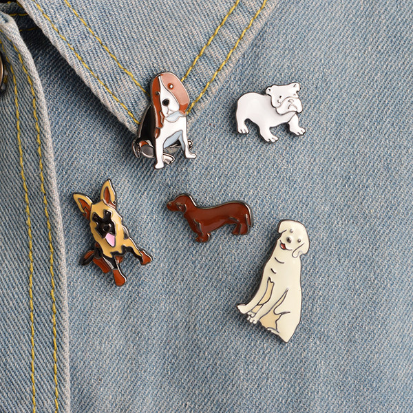 Bulldog Golden Retriever Shepherd Dachshund Dog Pin Dog Brooch Enamel Lapel Pin Animal Jewelry For Dog Lover