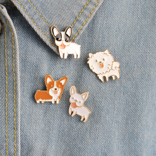 Poodle Pomeranian Corgi Bulldogs Dog Brooches Hard Enamel Pin Lapel Pin Badge Gift For Lovers of Dog