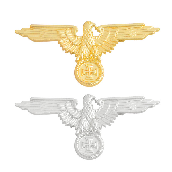 QIHE JEWELRYWWII WW2 Duitse Militaire Eagle Goud/Zilveren Broches Badges Revers pin Broches Cap Kokarde mannen sieraden