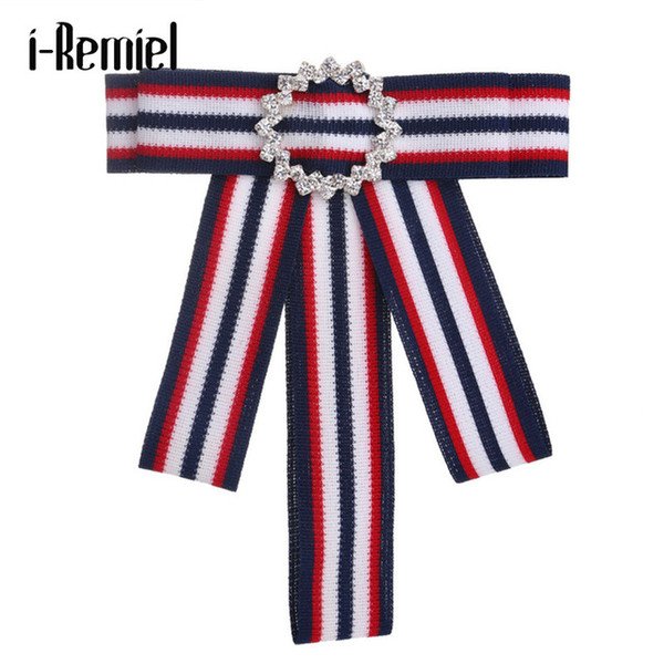 i-Remiel Tie Bows Breastpin Fabric Velvet Ribbon Pins And Brooches Luxury Dresses Ladies Broaches Party Broche Lapel Ladies Men