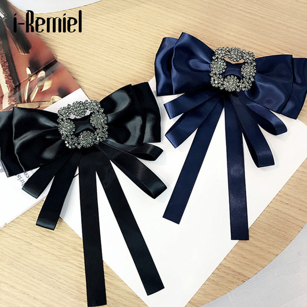 i-Remiel Bowknot Bows Breastpin Women Shirts Pins And Brooches Accessories Casual Blouse Fashion Badge Girls Groomsmen