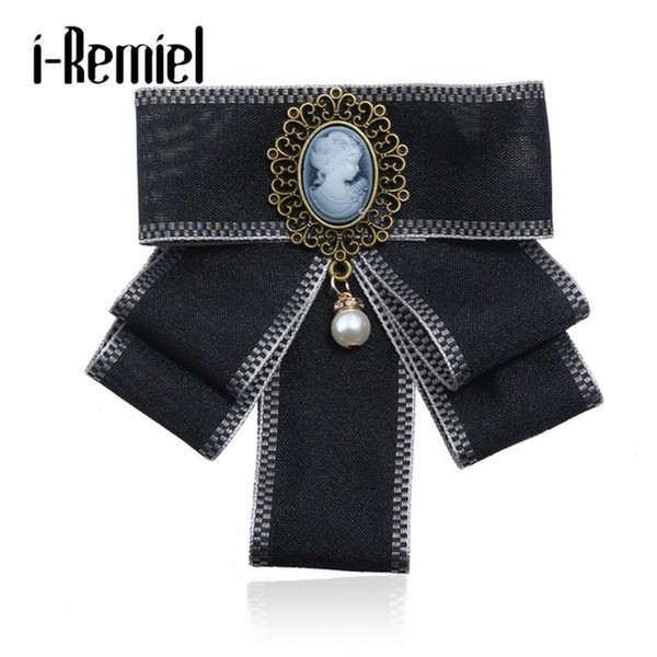 i-Remiel The new fashion shirt tie Joker silk tie professional lady bowknot brooch