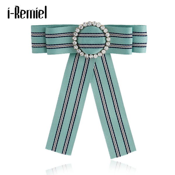 i-Remiel Ribbon Collar Velvet Glod Brooch Badge Broche Broches Pins And Brooches Suit Vintage Collar Decoration Korean Women