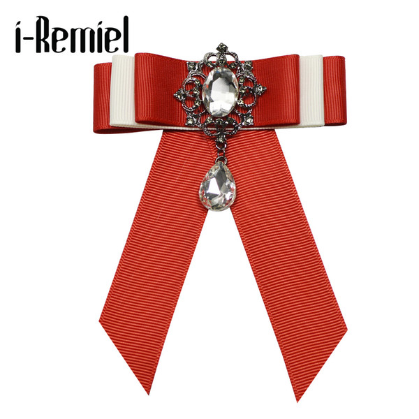 i-Remiel Bowtie Rabbon Bow Brooch Flower Cloth Art Pins And Brooches Wedding Dress Ladies Broaches Harajuku Jewelry Women Men