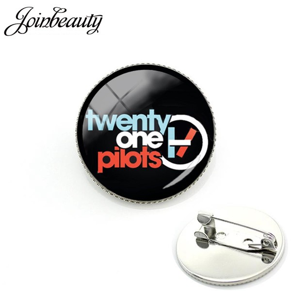 TAFREE Twenty One Pilots Music Band Brooch for fans a special birthday offer Pins for like Hip-Pop round Glass jewelry H267