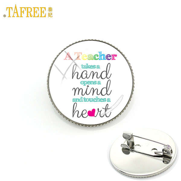 TAFREE 2017 new Teacher's Day gift exquisite handmade great teacher badge brooch pins party jewelry for men women brooches CT673