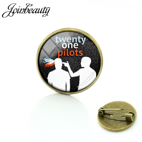 TAFREE Twenty One Pilots Music Band Brooch Special Birthday Offer Their Fans Pins For Like Hip-Pop Round Glass Jewelry H269