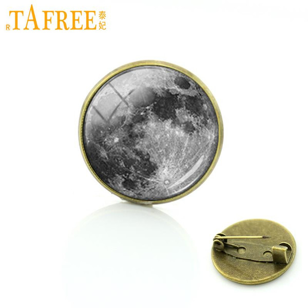 TAFREE Galaxy moon surface universe out of space brooches Independent original design pins Spiral nebula badge Jewelry T676